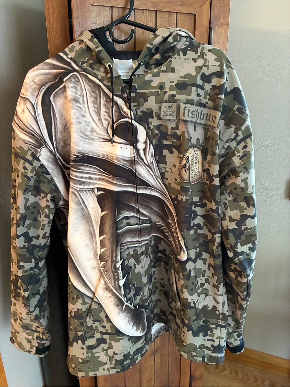 Camo Fishbum Graphic Rain Jacket